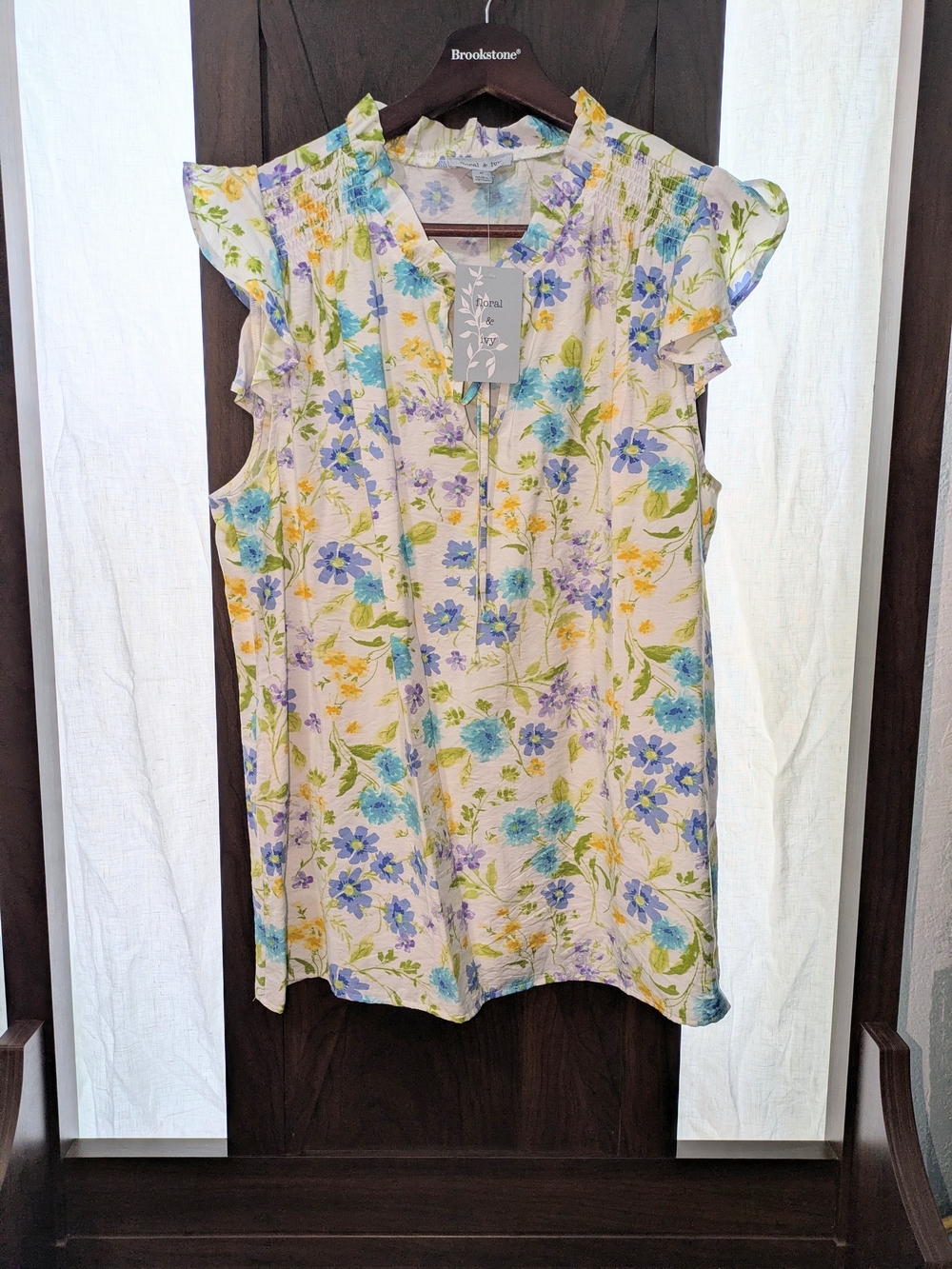 Floral & Ivy Sleeveless Floral Ruffle Blouse - NWT